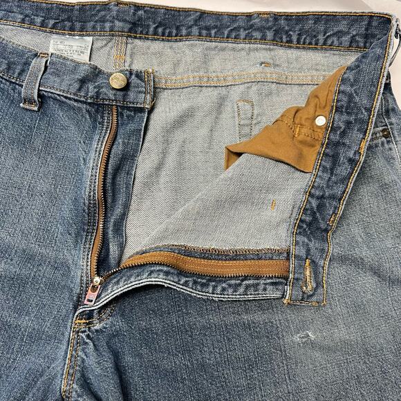 Carhartt Relaxed Fit Jeans Mens 46x32 Distressed Medium Wash Cotton Denim Grunge - Picture 6 of 11